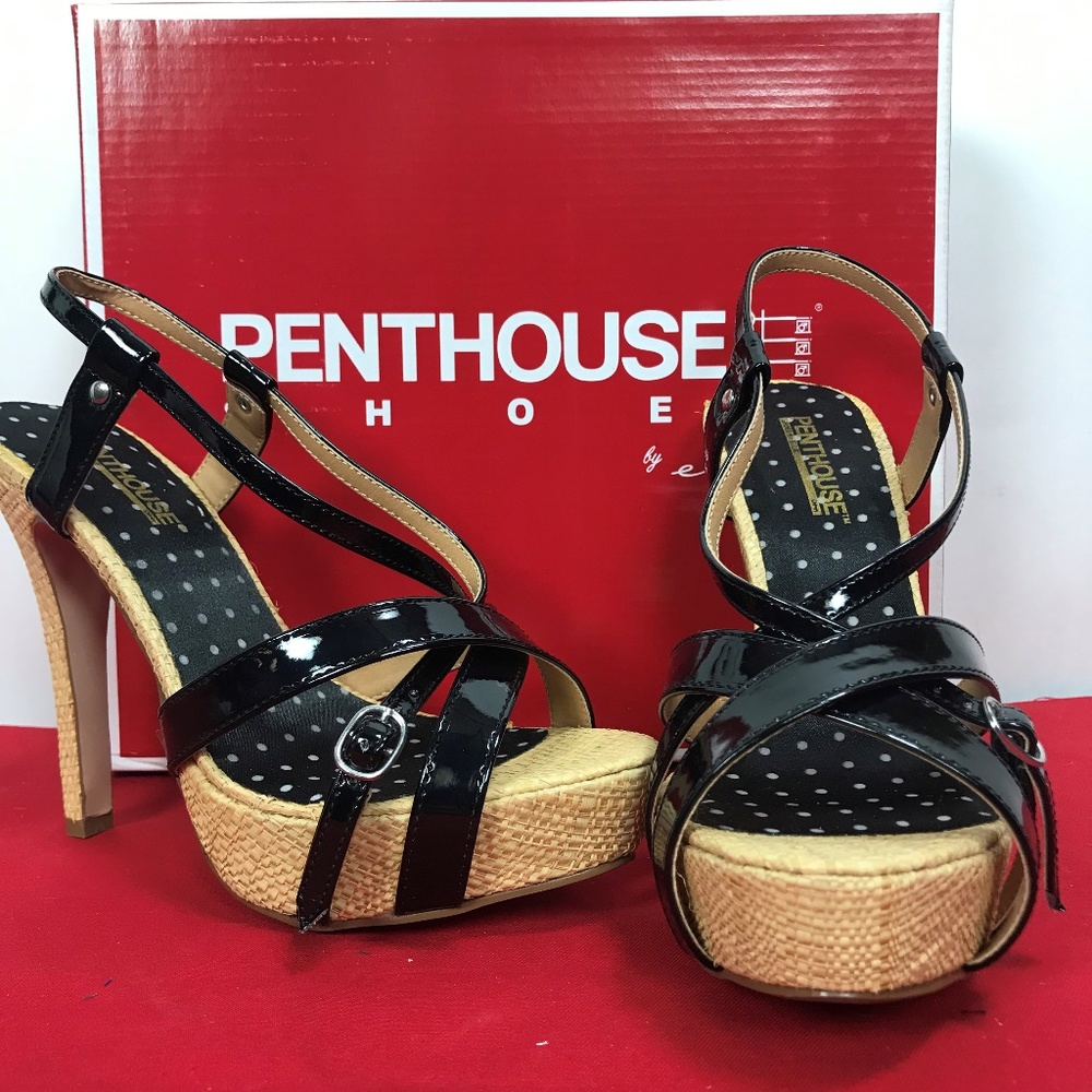 Sexy strappy Black Heels NIB Penthouse by Ellie